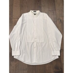 Daniel Elissa Men's Button Up White Tuxedo Shirt Size 18.5/36-37 Long Sleeve